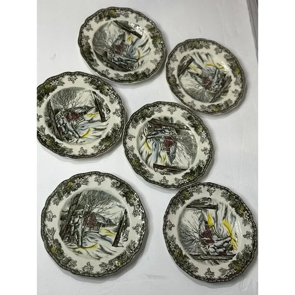 6~Johnson Bros. Friendly Village Bread & Butter/Dessert Plate Sugar Maples - Picture 3 of 3